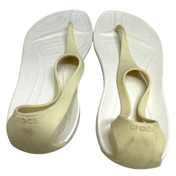 Crocs Womens Size 7 Beige & White Water Sandals - Picture 6 of 7